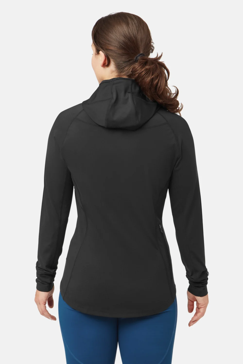 Womens_LONG-SLEEVED-HOODED-T-SHIRT_BLACK-BEAUTY_Back Damen UV Kapuzen Langarmshirt - Back