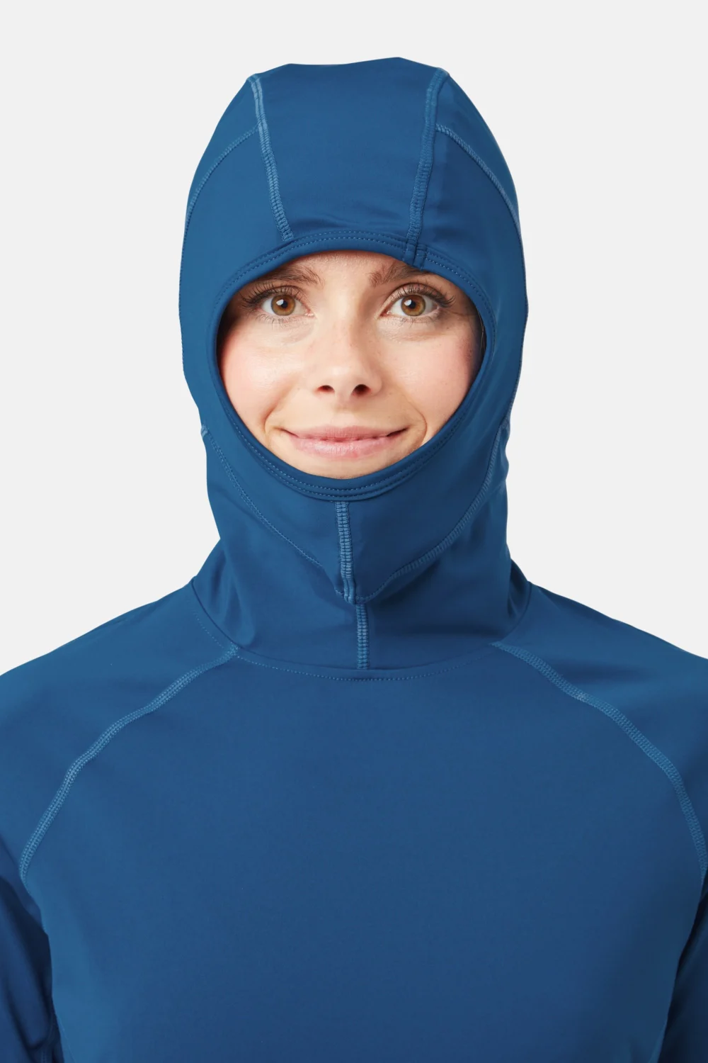 Womens_LONG-SLEEVED-HOODED-T-SHIRT_BLUE-OPAL_Detail-2-2 Damen UV Kapuzen Langarmshirt - Detail 2
