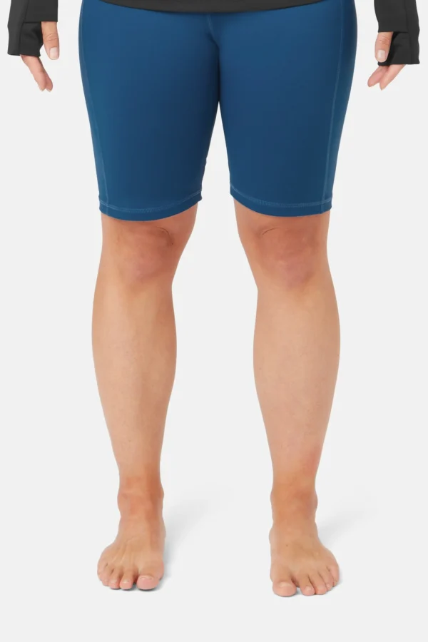 Damen UV Badeshorts UPF 50+ (geprüft UPF 80) – Schwimmshorts knielang, Blau